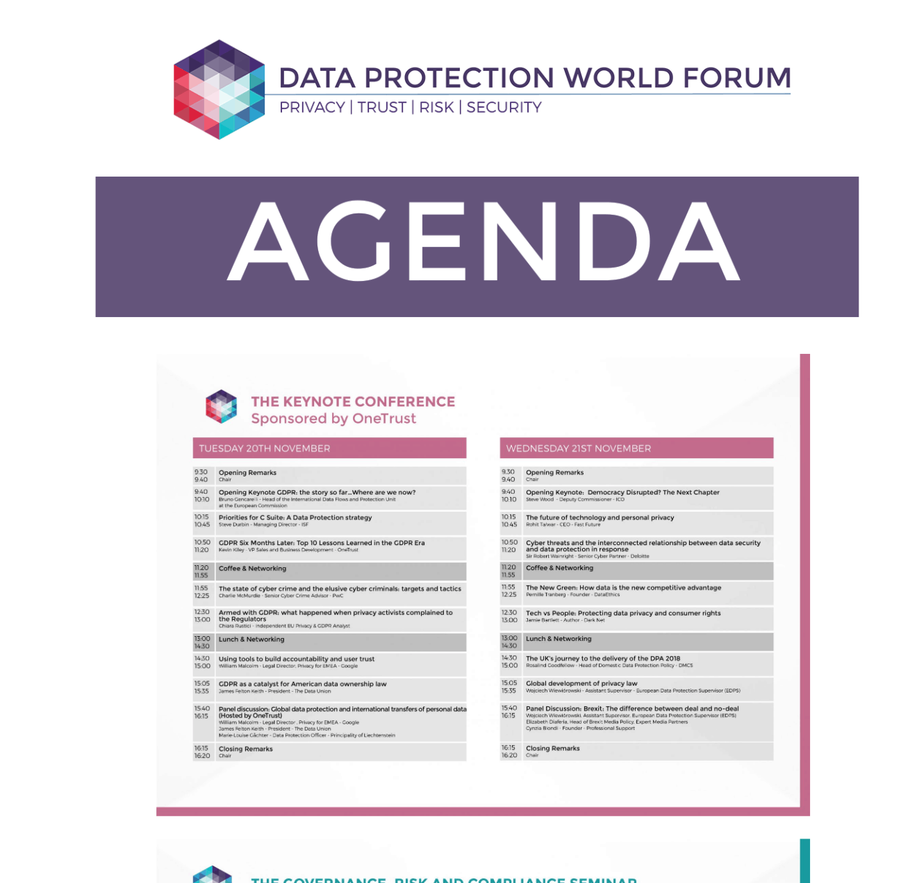 #DPWF Agenda